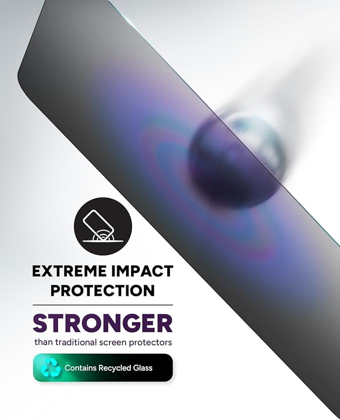 ZAGG Glass Elite Privacy Screen Protector for iPhone 16 Plus / 15 Plus - 2-Way Privacy Filter, Ultra-Strong Tempered Glass, 5X Stronger, Smudge-Free, Easy Install, InvisibleShield, Recycled Content